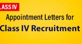 Appointment Letters for Class IV Recruitment